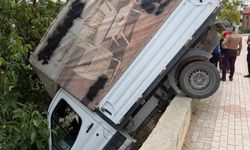 Elazığ'da kamyonet bahçeye düştü: 1 kişi yaralandı
