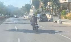Eskişehir'de motosiklet sürücüsünün kask kamerasındaki tehlikeli anlar