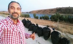 Gölette Balık Tutarken Çevre Temizliği Yaptılar