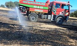 Hisarcık'ta çıkan anız yangını 5 dekarlık alanı etkiledi