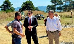 Hisarcık'ta Köylerde Parke Taşı Çalışmaları İncelendi
