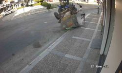 İzmir'de traktörden kopan tanker, yayayı ölümden döndürdü