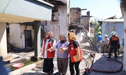 Kışlacık köyünde yangın mağdurlarına destek çalışmaları