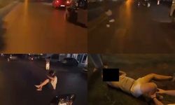Mersin'de motosikletin yayaya çarpma anı kask kamerasında görüntülendi
