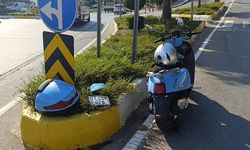 Motosikletli sürücü hafif ticari araçla çarpıştı