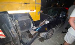 Osmaniye'de otomobil park halindeki vince çarptı: 1 kişi yaralandı