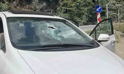 Rize'de otomobilin üstüne düşen kaya yaralanmalara neden oldu