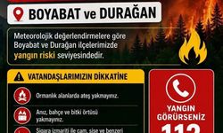 Sinop'ta Durağan ve Boyabat için yangın riski uyarısı