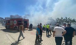 Tekirdağ'da boş arazideki yangın araçları etkiledi