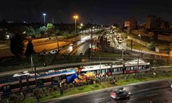 Zeytinburnu'nda Tramvay Kazası Havadan Görüntülendi