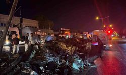 Aydın'da direğe çarparak devrilen otomobilde 4 kişi yaralandı
