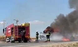 Beyşehir'de Balya Yüklü Kamyonette Korkutan Yangın
