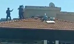 Gaziantep'te Bina Çatısında Dehşet Verici Kavga Anları