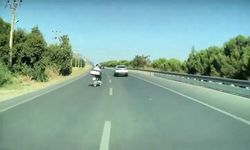 Motosiklet Aniden Yola Atladı, Sürücünün Refleksiyle Facia Önceden Engellendi