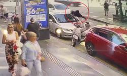 Samsun'da yaşlı kadın ve torununa otomobil çarptı, anlar kamerada