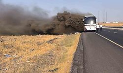 Siverek'te Yangın Korkusu: Yolcu Otobüsü Alev Alev Yandı
