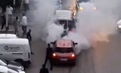 Trafikte Tehlike Yaratan Lastik Yakan Sürücüye Ceza Kesildi