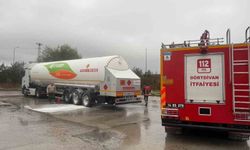 Bolu TEM Otoyolu'nda LPG yüklü tırda yangın kontrol altına alındı