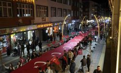 Gümüşhane'de Cumhuriyet yürüyüşünde 103 metrelik bayrak açıldı