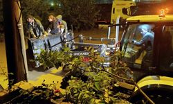 Mersin Akdeniz ilçesinde sağanak yağış sonrası temizlik çalışmaları