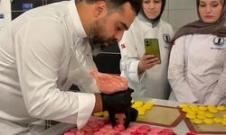 Sinop'ta öğrenciler makaron yapımını öğrendi