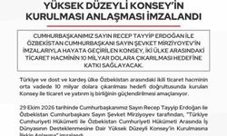 Türkiye ve Özbekistan arasında ticaret iş birliği için konsey kuruluyor
