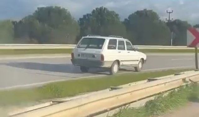 Bursa'da ters şeritten ilerleyen araç tehlike saçtı