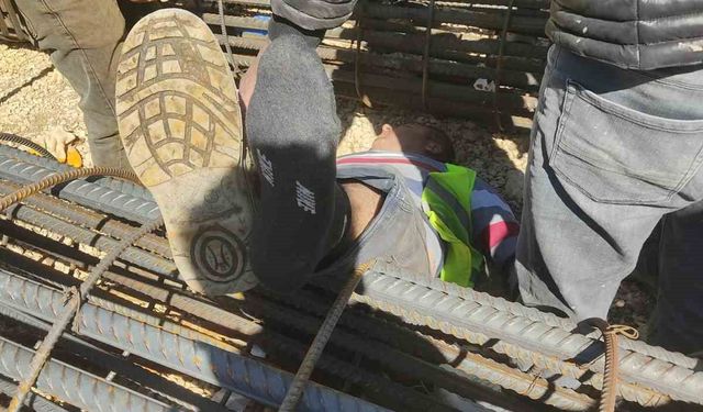 Vinçten düşen demir kolunun altında kalan işçi yaralandı