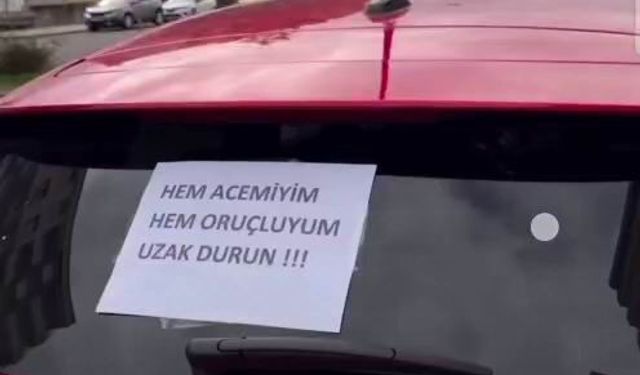 Acemi sürücüden trafikte 'ilginç' önlem