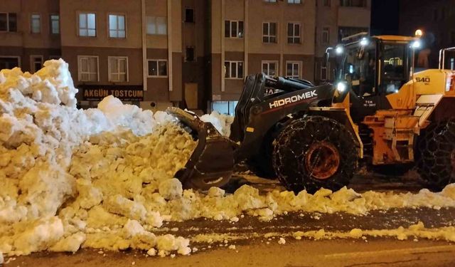Bitlis'te Kaldırımlardaki Karlara Kamyonlarla Müdahale Ediliyor