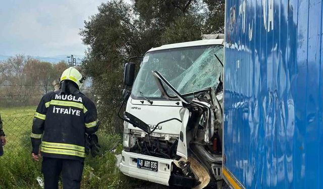 Milas'ta iki kamyonetin çarpışmasıyla kaza meydana geldi