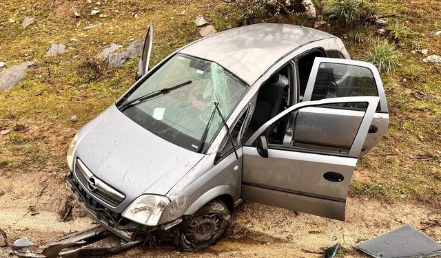 Otomobil şarampole devrildi: 1 kişi yaralandı