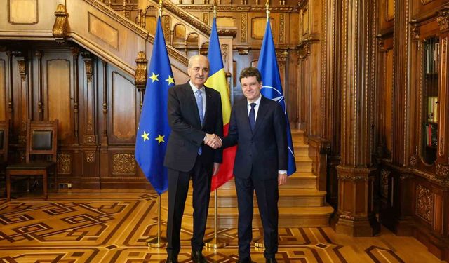TBMM Başkanı Kurtulmuş, Romanya Cumhurbaşkanı Dan ile Bir Araya Geldi