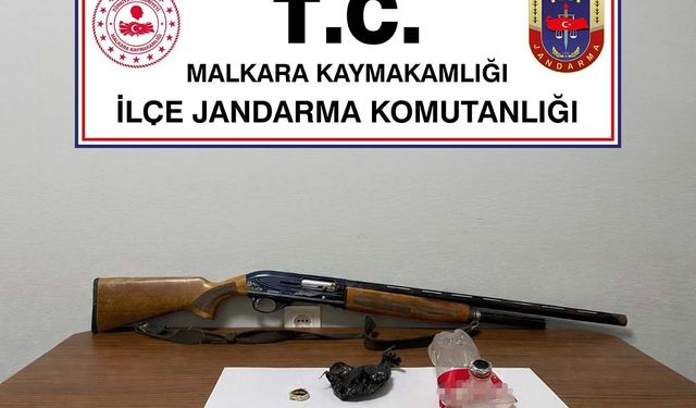 Tekirdağ'da izinsiz av tüfeği ve uyuşturucu madde bulundu
