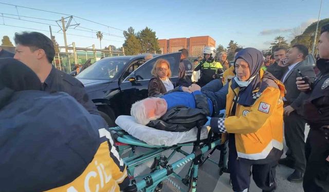 Trafikte rahatsızlanan sürücü hastaneye kaldırıldı