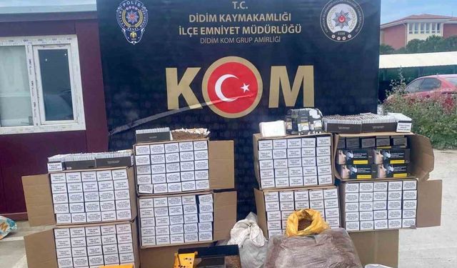 Didim'de 195 bin 900 dolu makaron ve tütün yakalandı