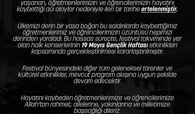 Mesir Festivali konserleri ileri bir tarihe alındı