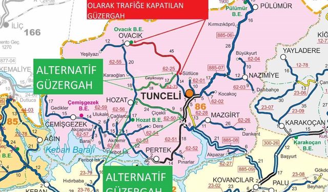 Tunceli-Ovacık yolunda genişletme çalışması: Trafik duracak