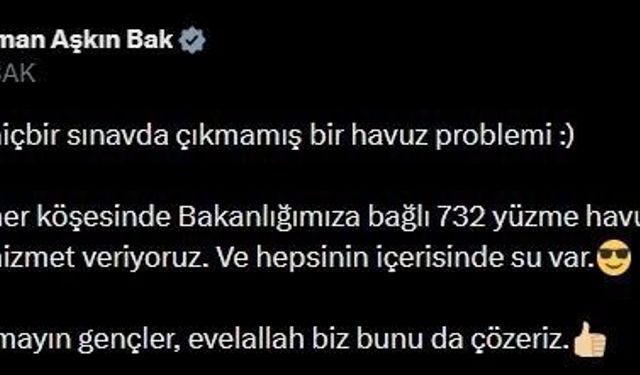 Bakan Bak, Marmaris Belediyesi'nin havuz sorununu eleştirdi