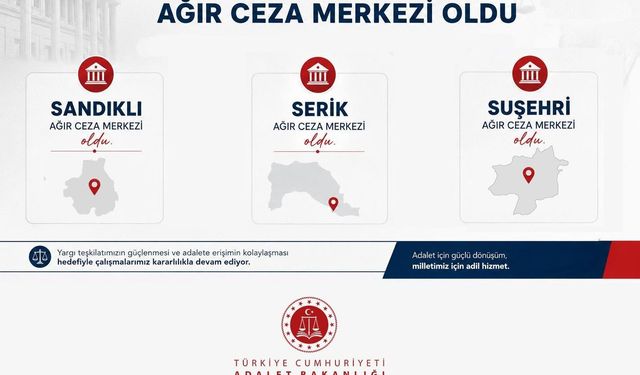 Bakan Gürlek: 'Ağır Ceza Mahkemelerini Sandıklı, Serik ve Suşehri'nde açtık'