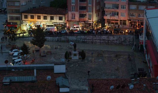 Havza sel felaketiyle sarsıldı: İlçe havadan görüntülendi