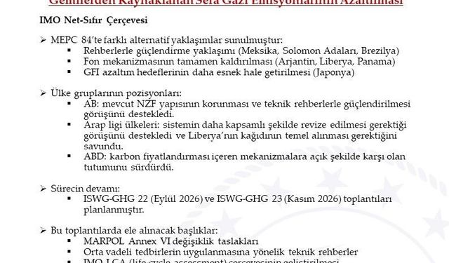 IMO Deniz Çevre Koruma Komitesi'nin yeni kararları açıklandı