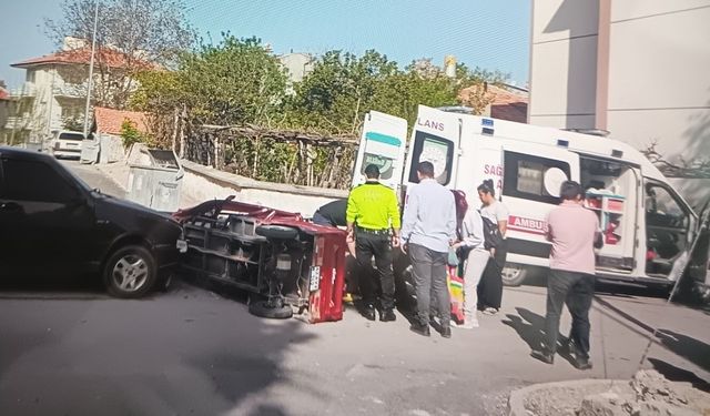 Otomobil ve elektrikli motosiklet çarpıştı: 2 yaralı