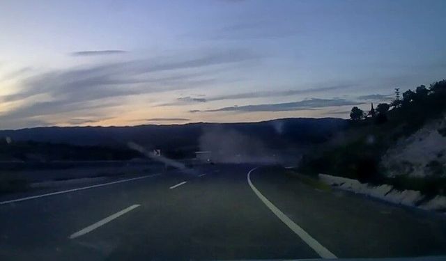 Otomobilin takla attığı anlar güvenlik kamerasında görüntülendi