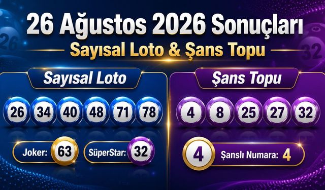 26 Ağustos Sayısal Loto ve Şans Topu sonuçları açıklandı! İşte kazandıran numaralar