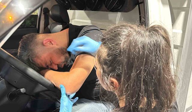 Aşırı Alkollü Sürücü Akaryakıt İstasyonunda Sızdı