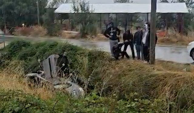Bolu'da otomobil sulama kanalına düştü: 1 yaralı- Video