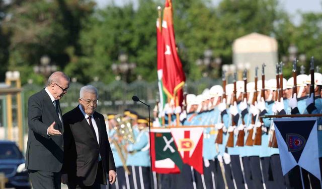 Erdoğan, Filistin Devlet Başkanı Abbas'ı Resmi Törenle Ağırladı