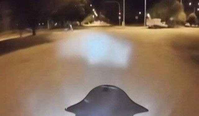 Erzincan'da motosiklet kazası kask kamerasında kaydedildi