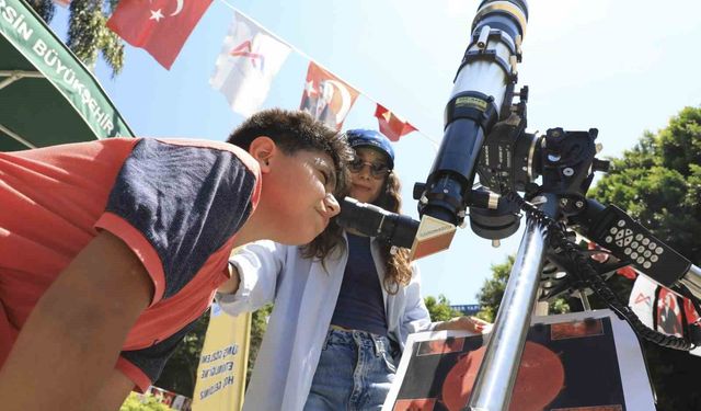 Mersinli çocuklar teleskopla Güneş'i keşfetti